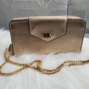 Authentic Gold Michael Kors Crossbody or Clutch